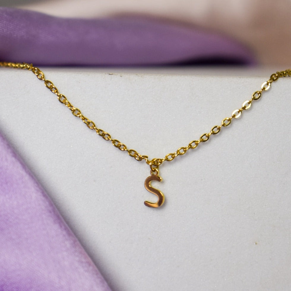 18K Gold Plated Personalized Initial Necklace Salty