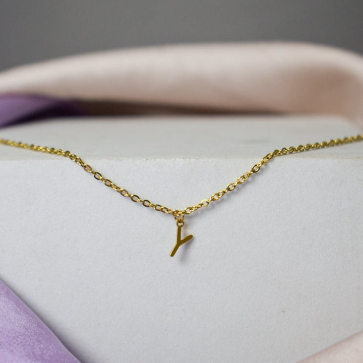18K Gold Plated Personalized Initial Necklace Salty