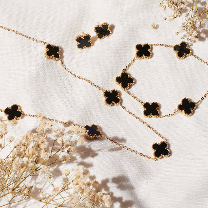 Midnight Clover Affair Jewellery Set - Salty Accessories