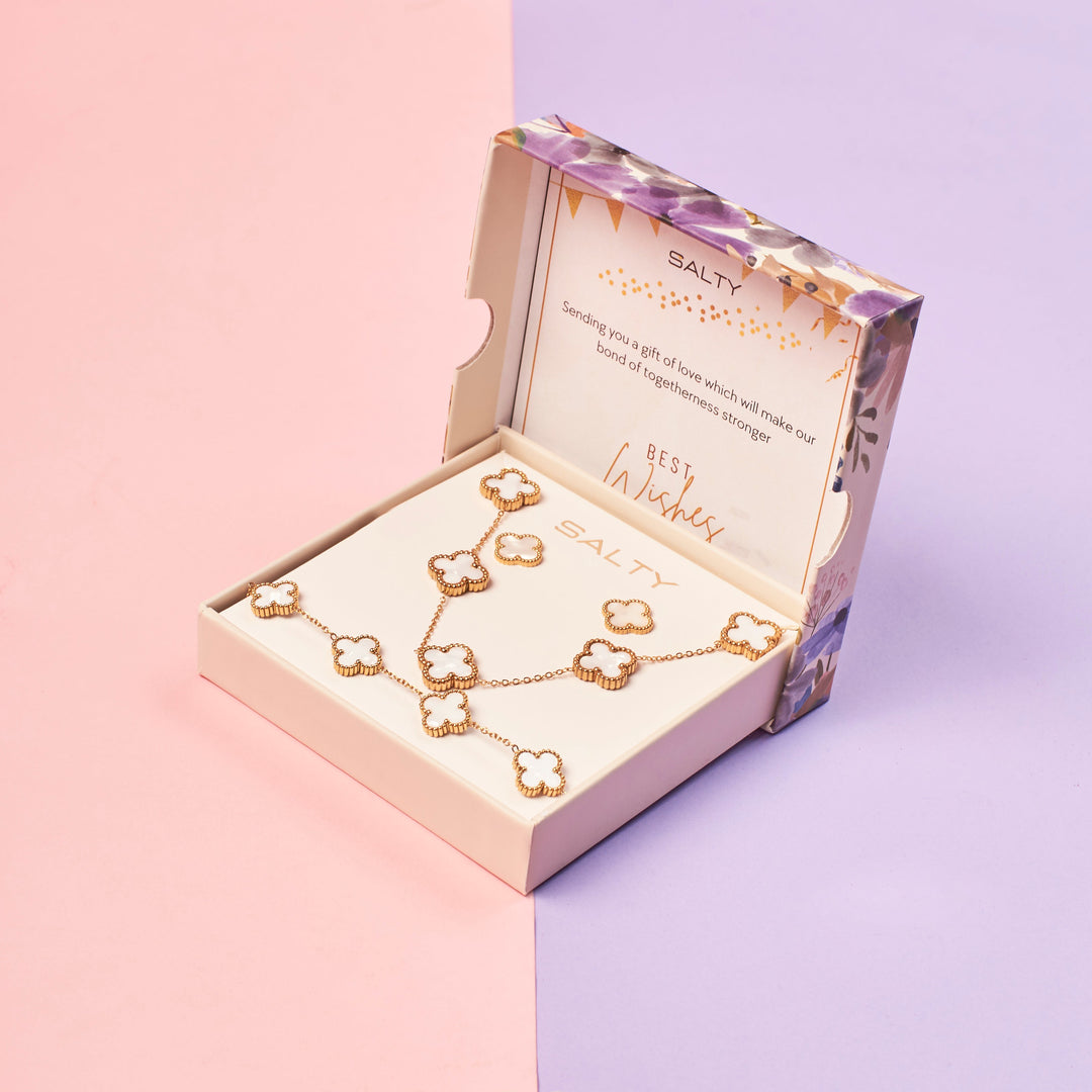 White Dove Clover Affair Jewellery Set - Salty Accessories